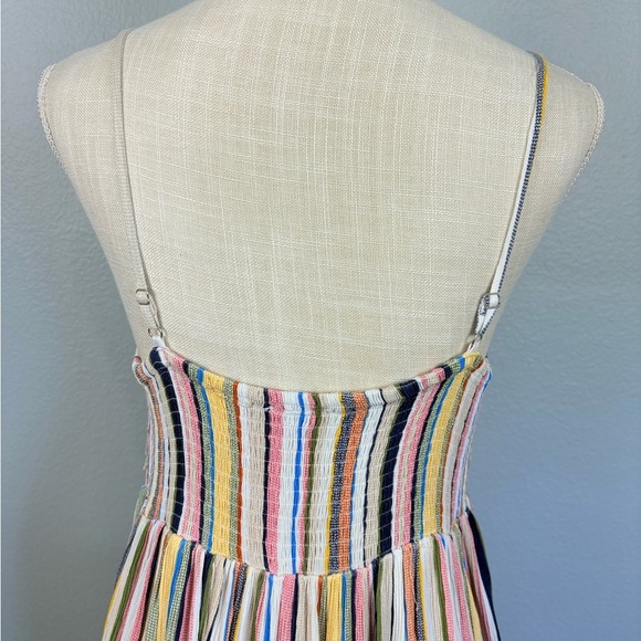 THML Striped Multicolor Midi Dress Smocked Flowy Beach Boho Sz M - Picture 6 of 9